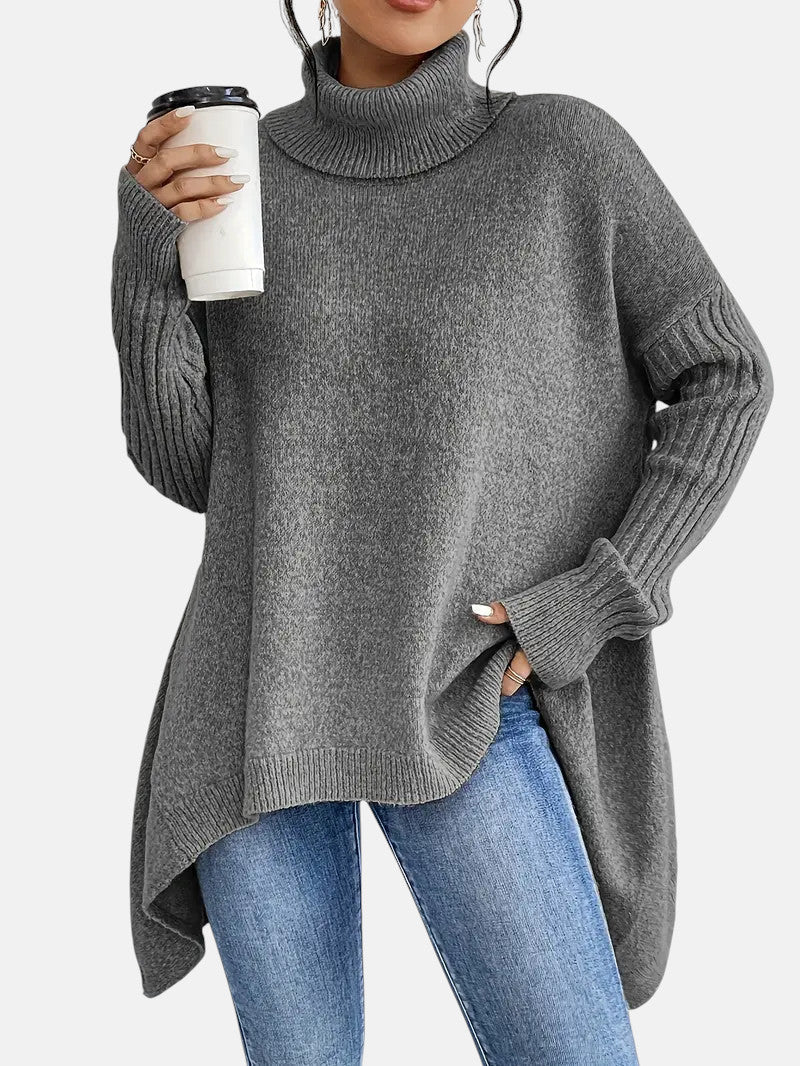 Jersey de cuello alto asimétrico