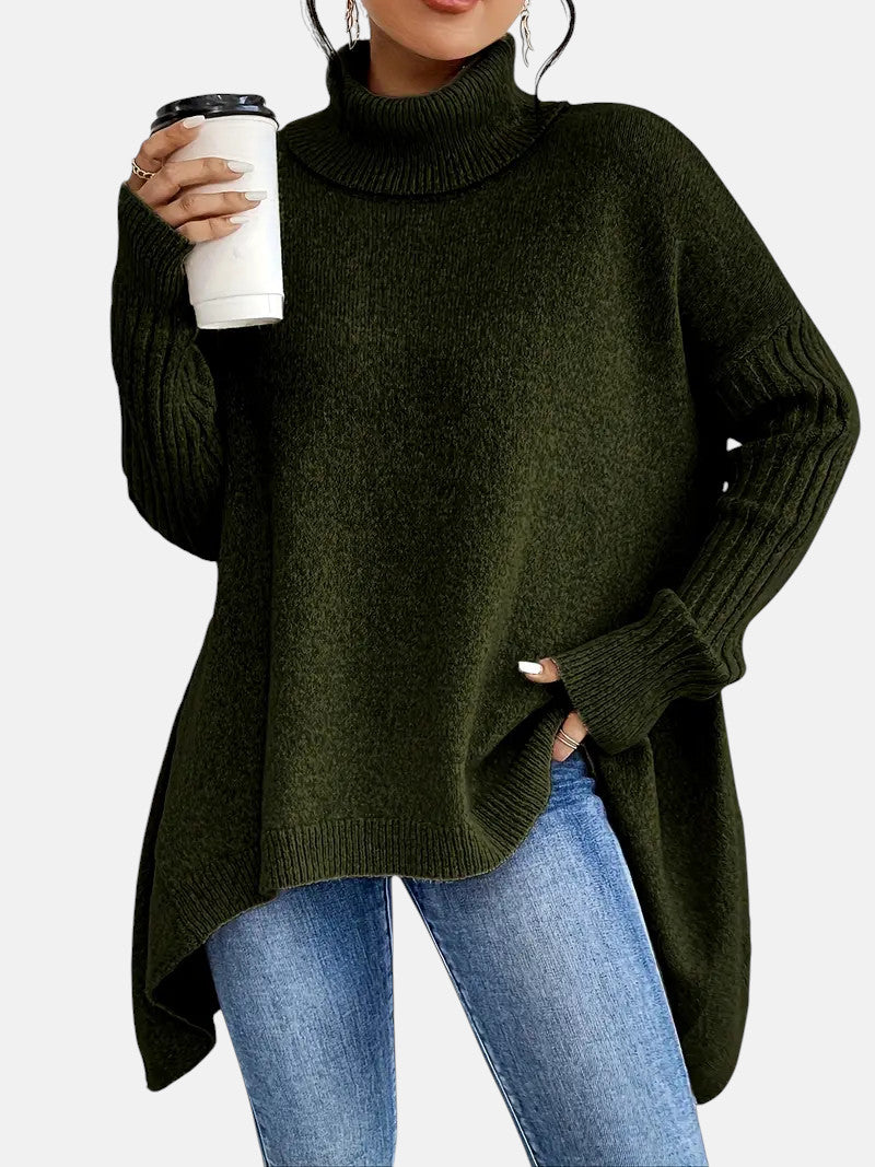 Jersey de cuello alto asimétrico