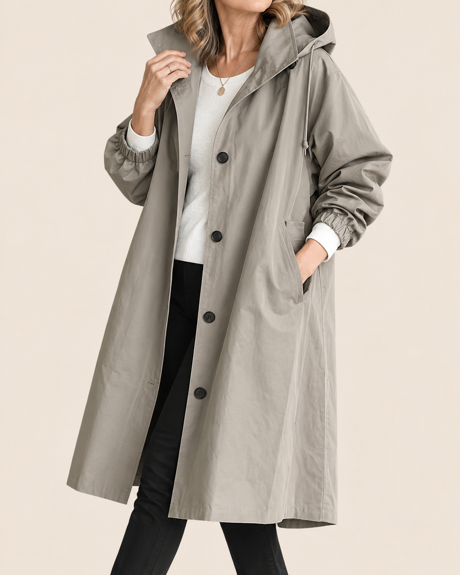 Gabardina larga holgada para mujer