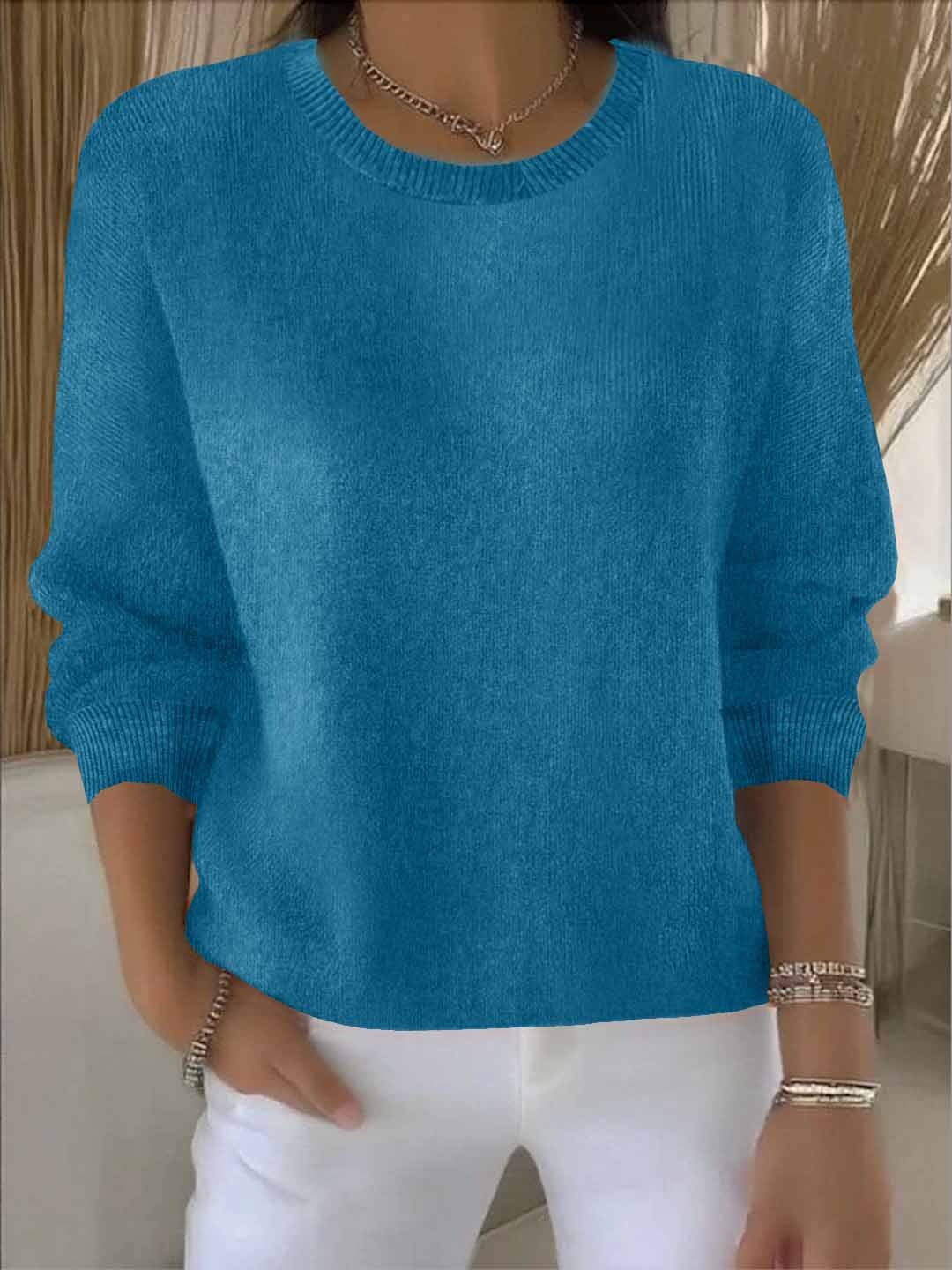 Jersey de cuello redondo con mangas anchas