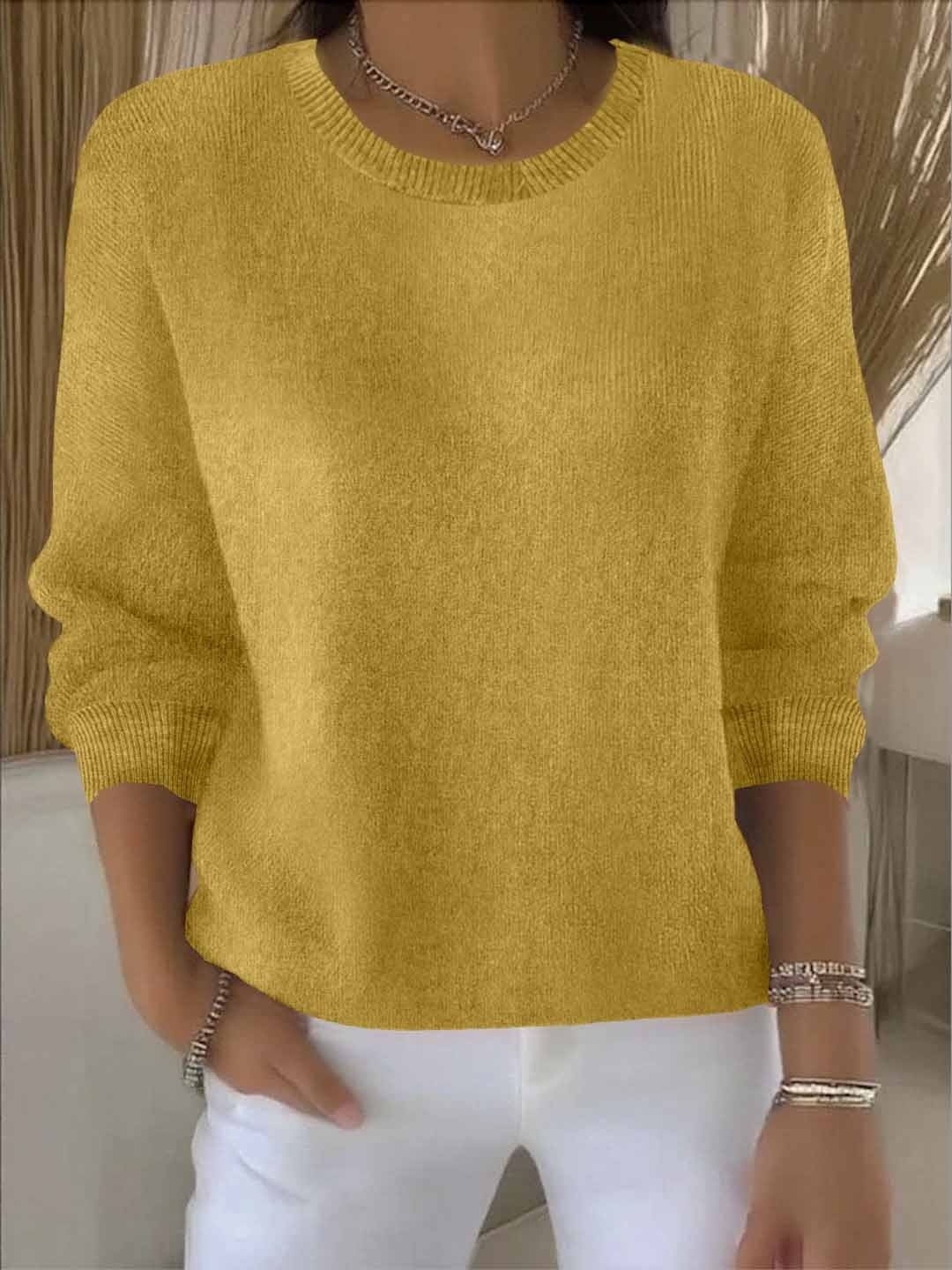 Jersey de cuello redondo con mangas anchas