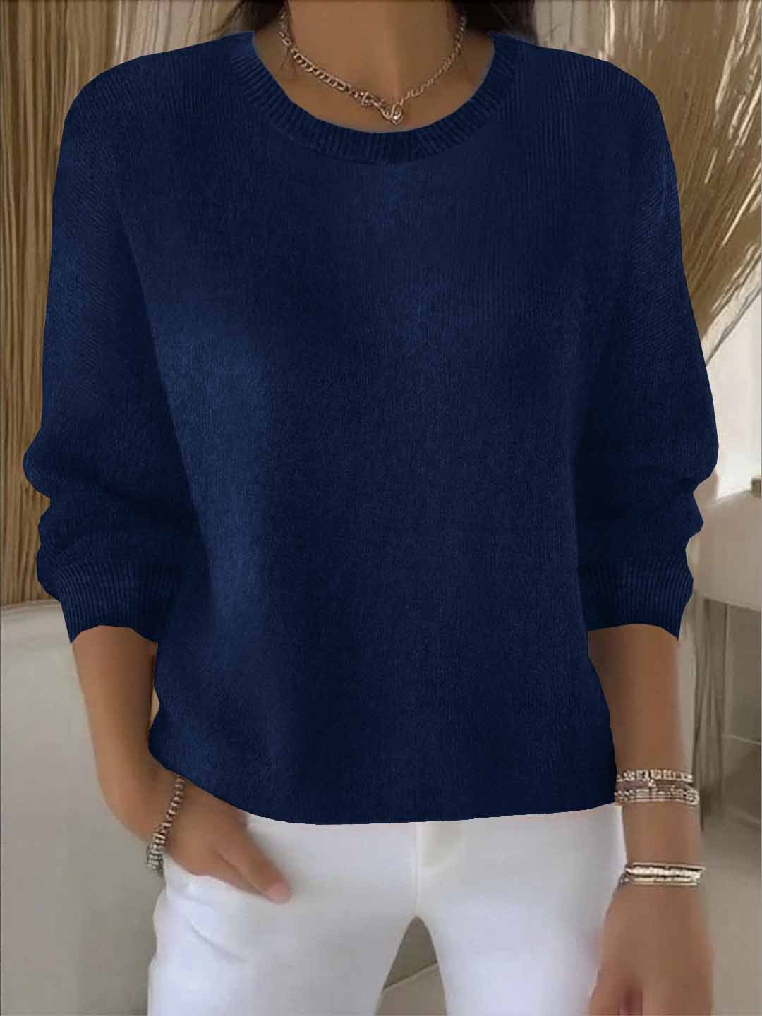 Jersey de cuello redondo con mangas anchas