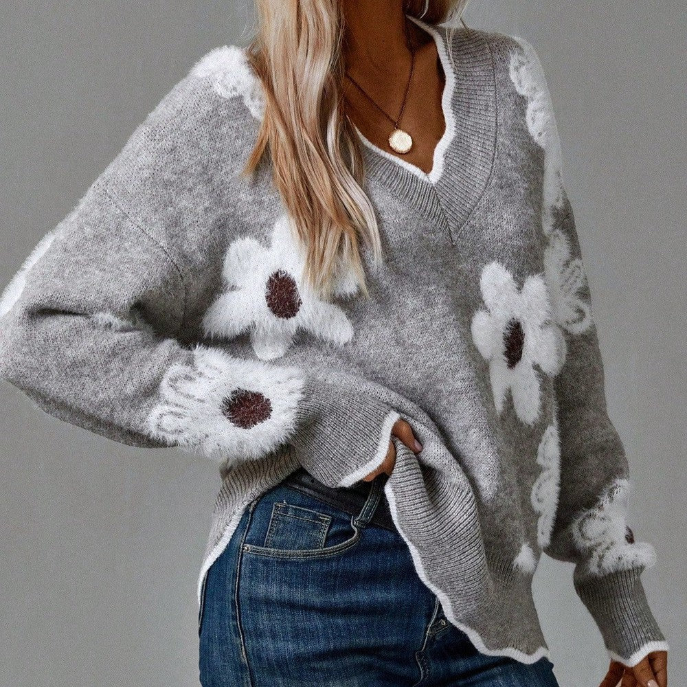 Jersey de punto con estampado de margaritas