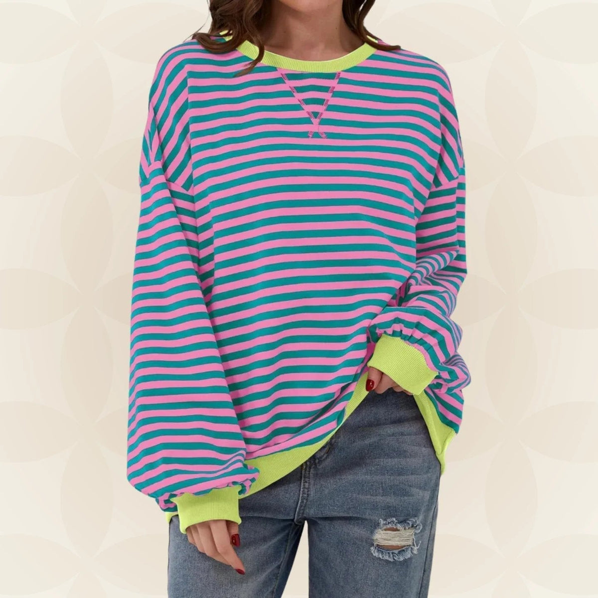 Sudadera oversize a rayas