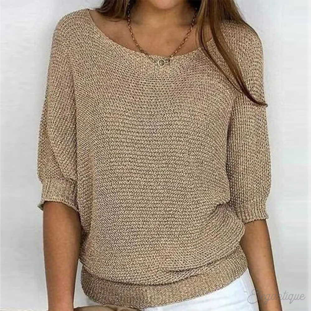 Jersey de cuello redondo con mangas anchas