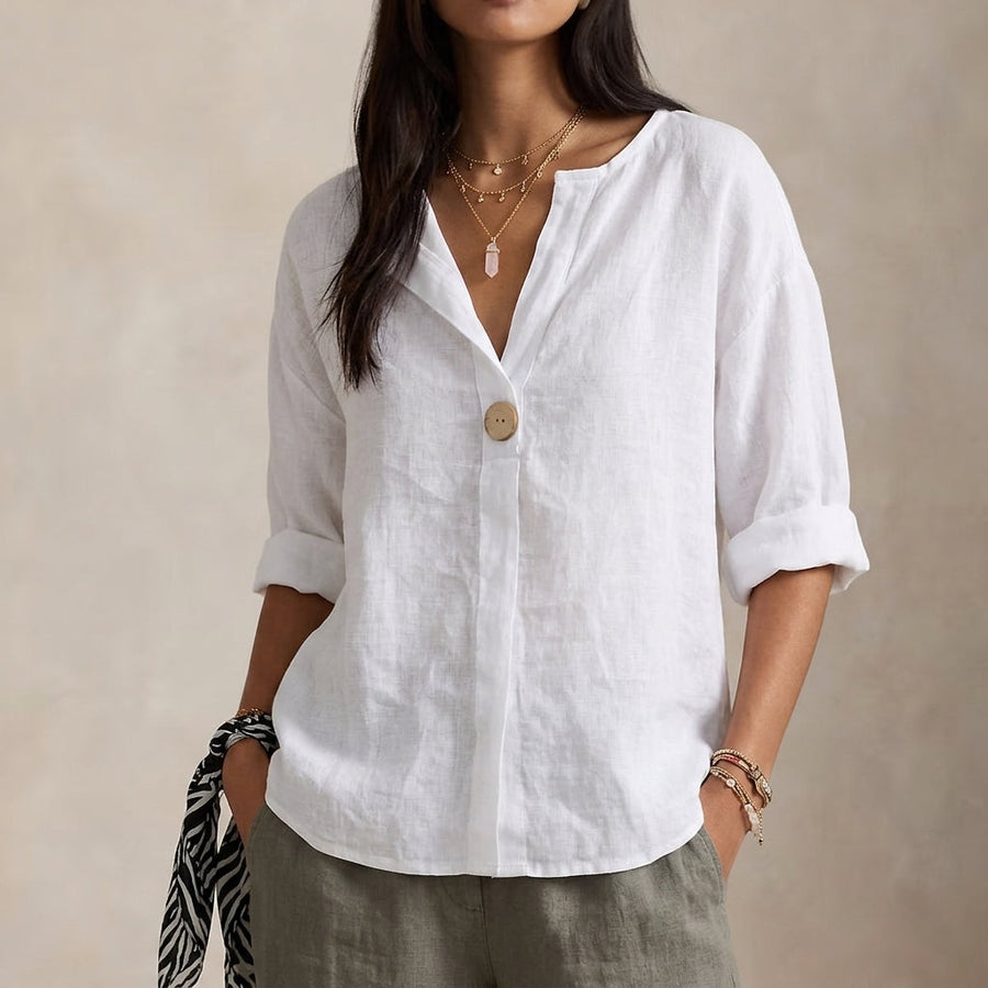 Blusa holgada con escote en V