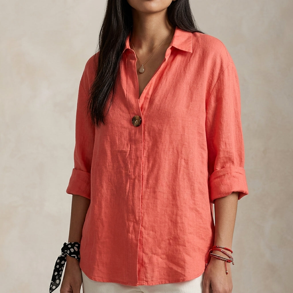 Blusa holgada con escote en V