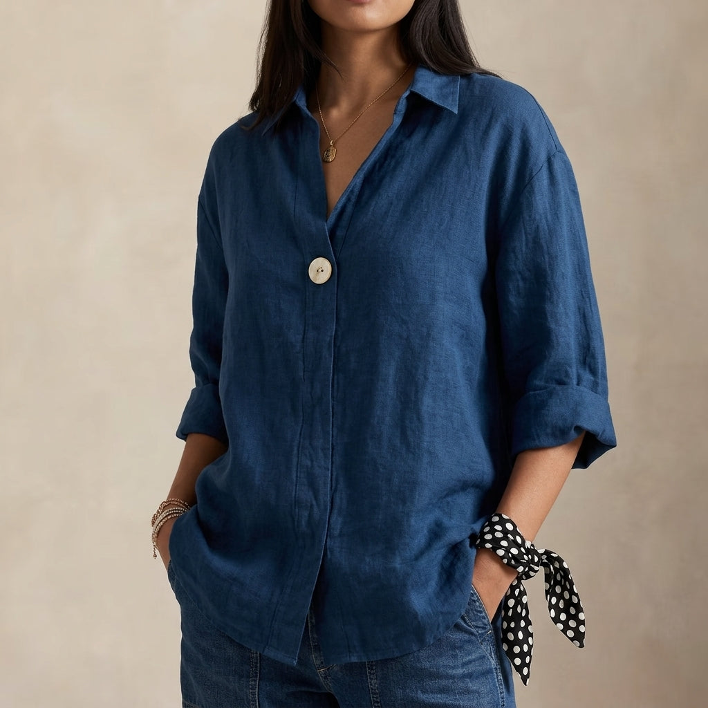 Blusa holgada con escote en V