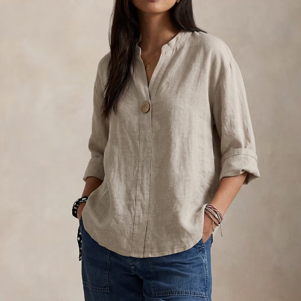 Blusa holgada con escote en V