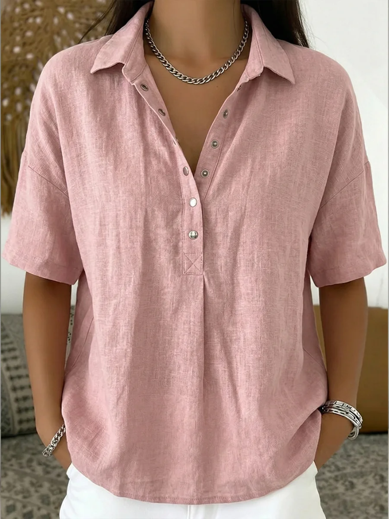 Camisa holgada con botones de presión