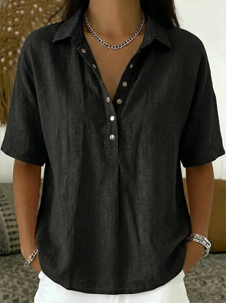 Camisa holgada con botones de presión