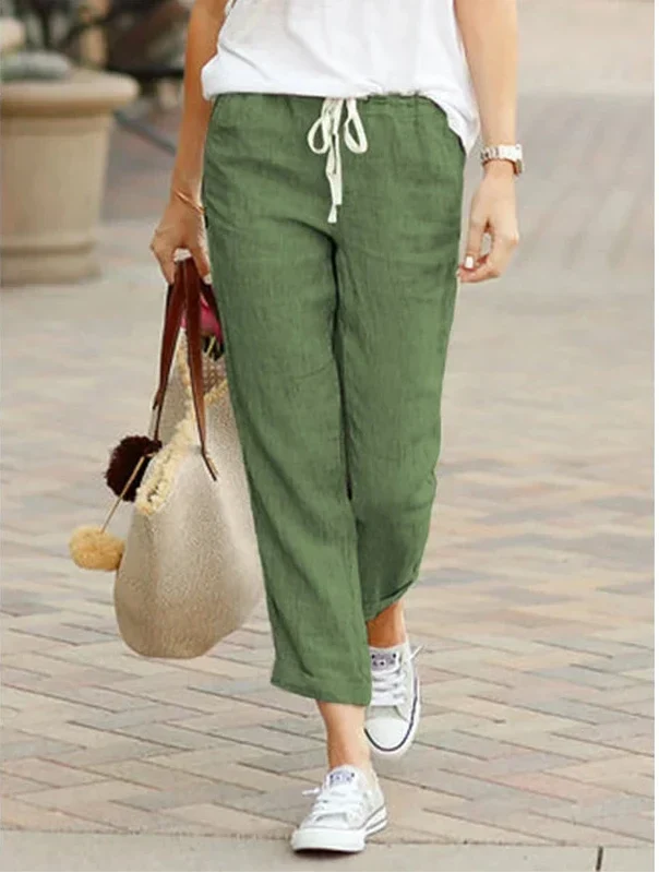 Pantalones holgados con cintura elástica ajustable con cordón