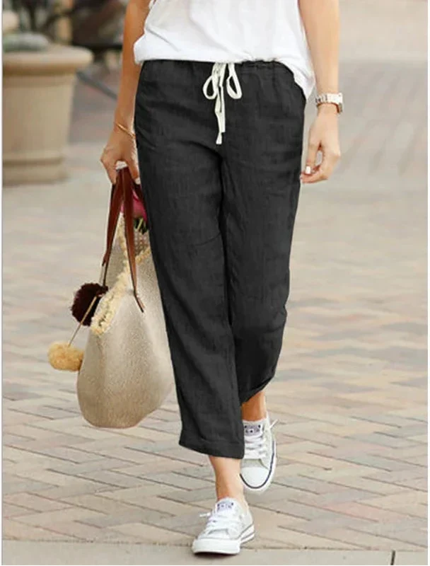 Pantalones holgados con cintura elástica ajustable con cordón