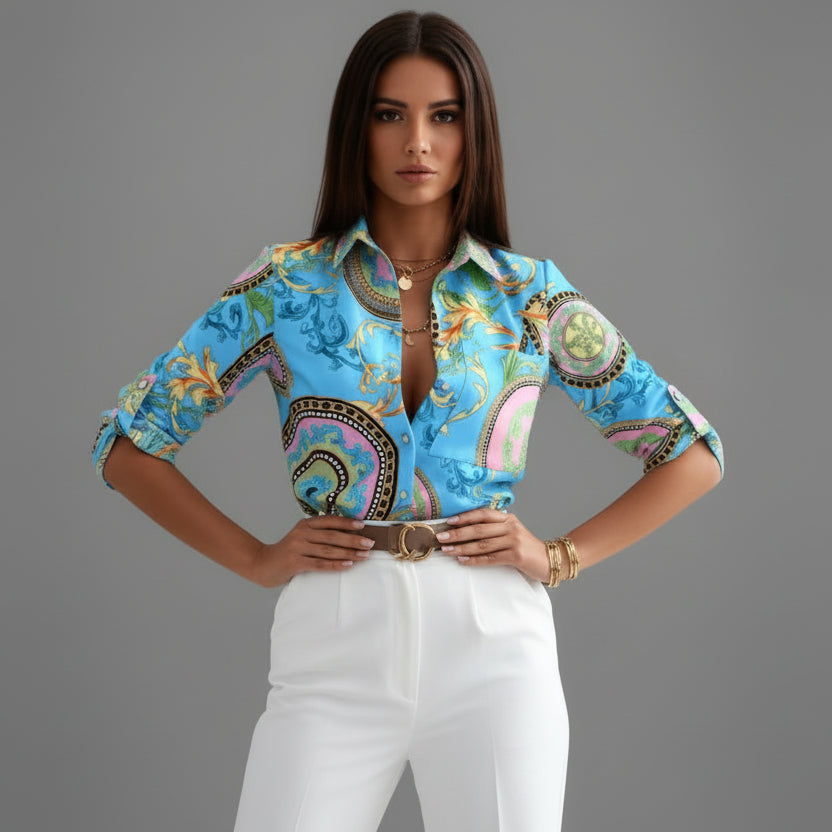 Camisa holgada estampada