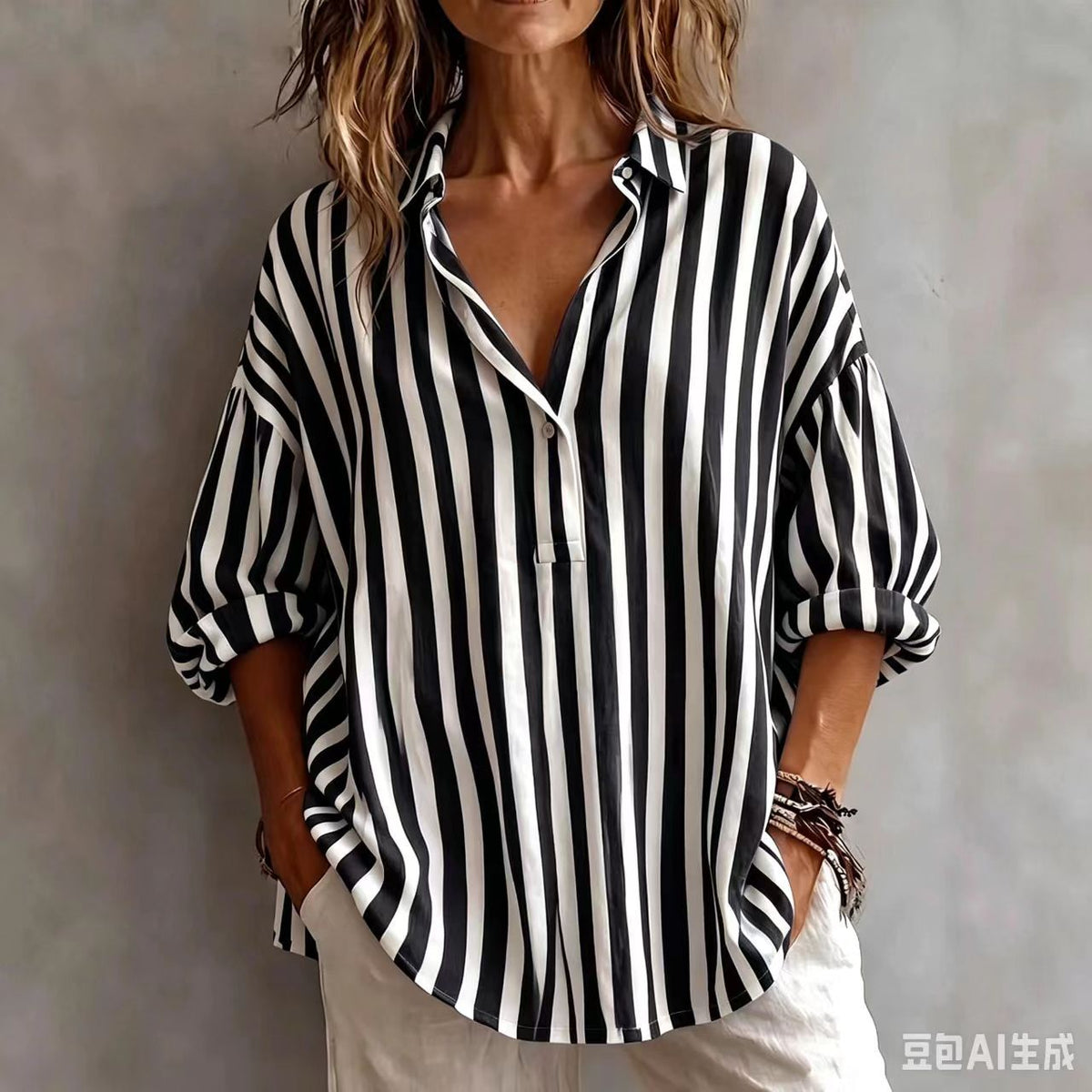 Blusa holgada a rayas