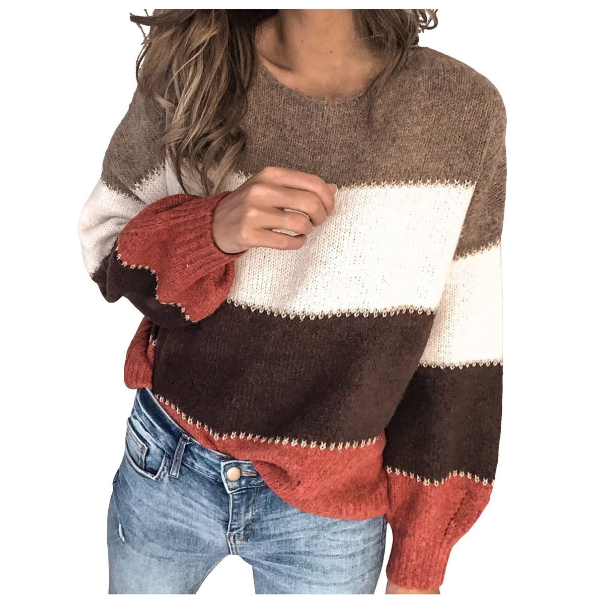 Jersey de punto con bloques de color