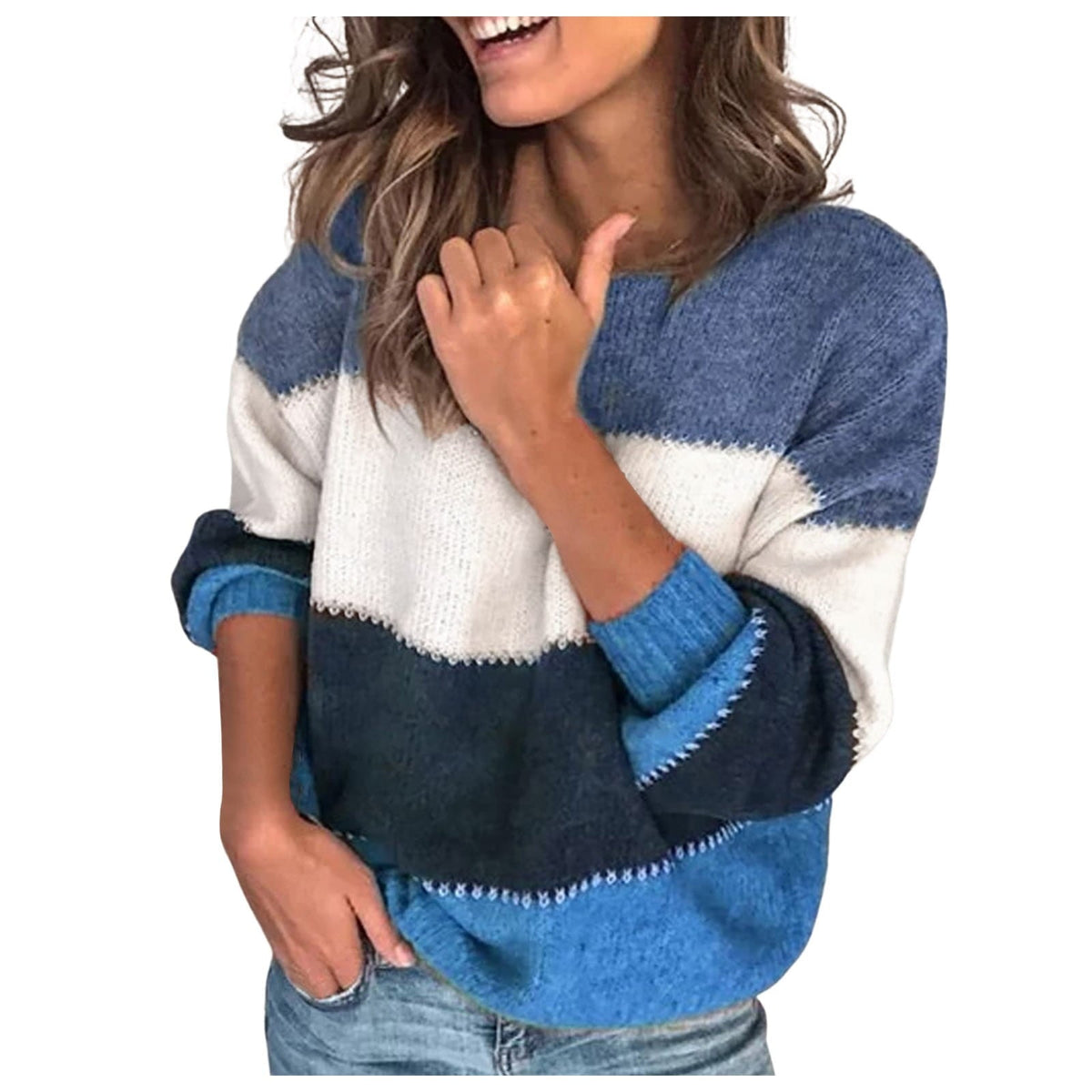 Jersey de punto con bloques de color