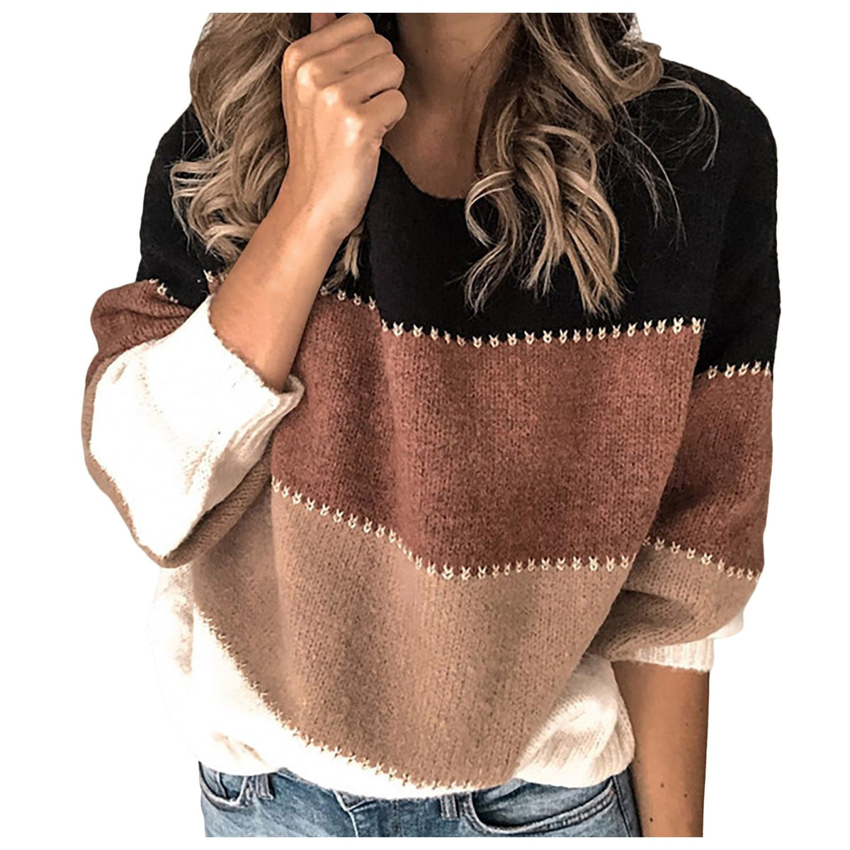 Jersey de punto con bloques de color
