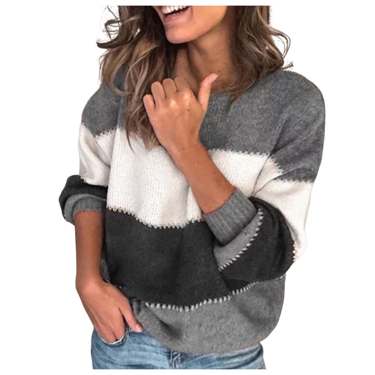 Jersey de punto con bloques de color