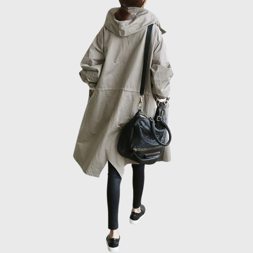 Gabardina larga holgada para mujer