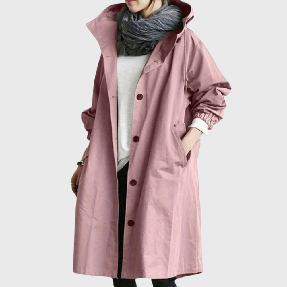 Gabardina larga holgada para mujer