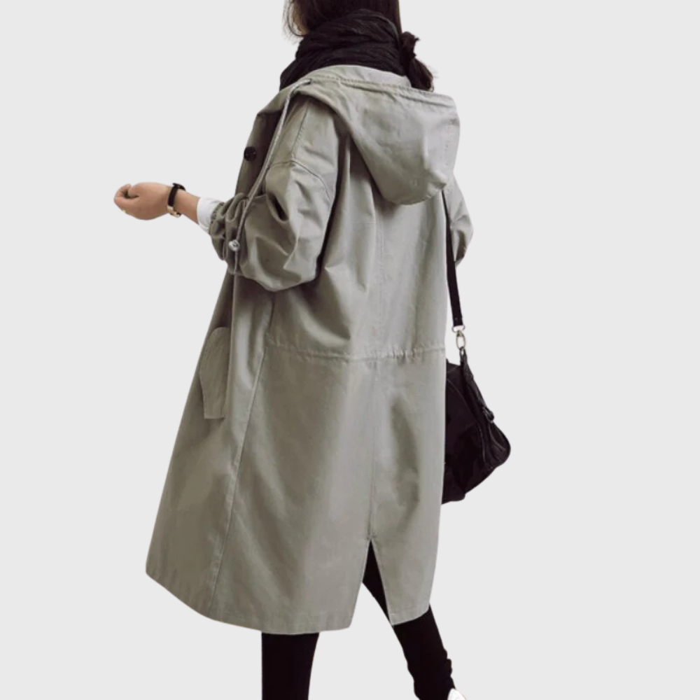 Gabardina larga holgada para mujer
