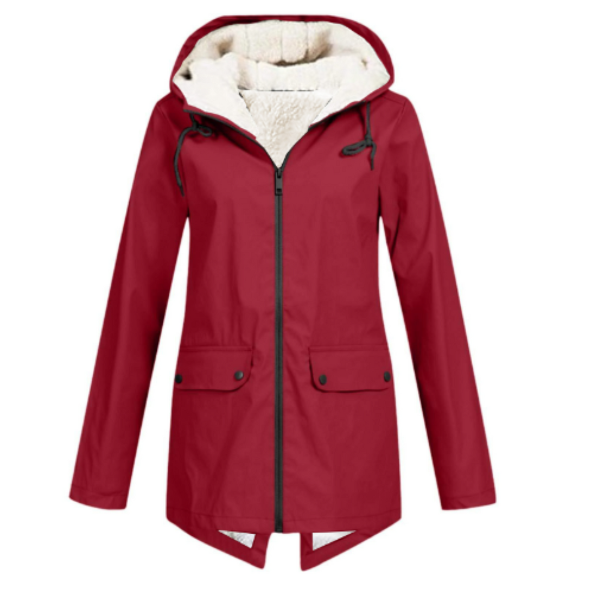 Chaqueta impermeable acogedora con forro polar para mujer