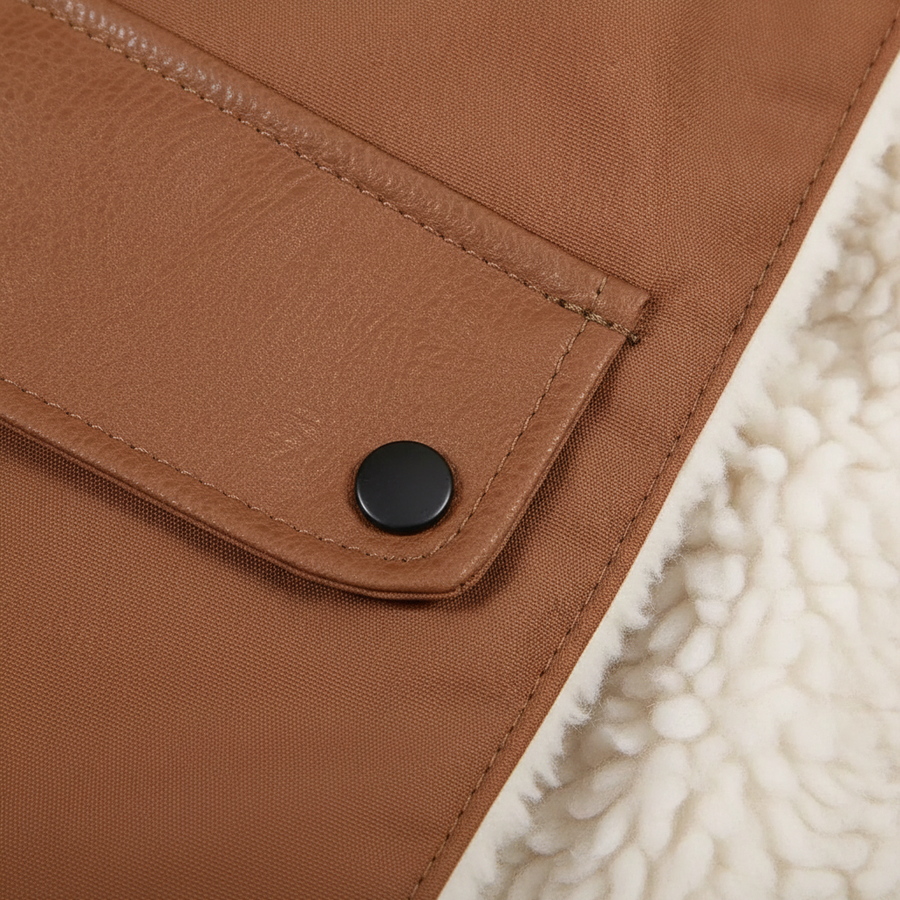 Chaqueta impermeable acogedora con forro polar para mujer