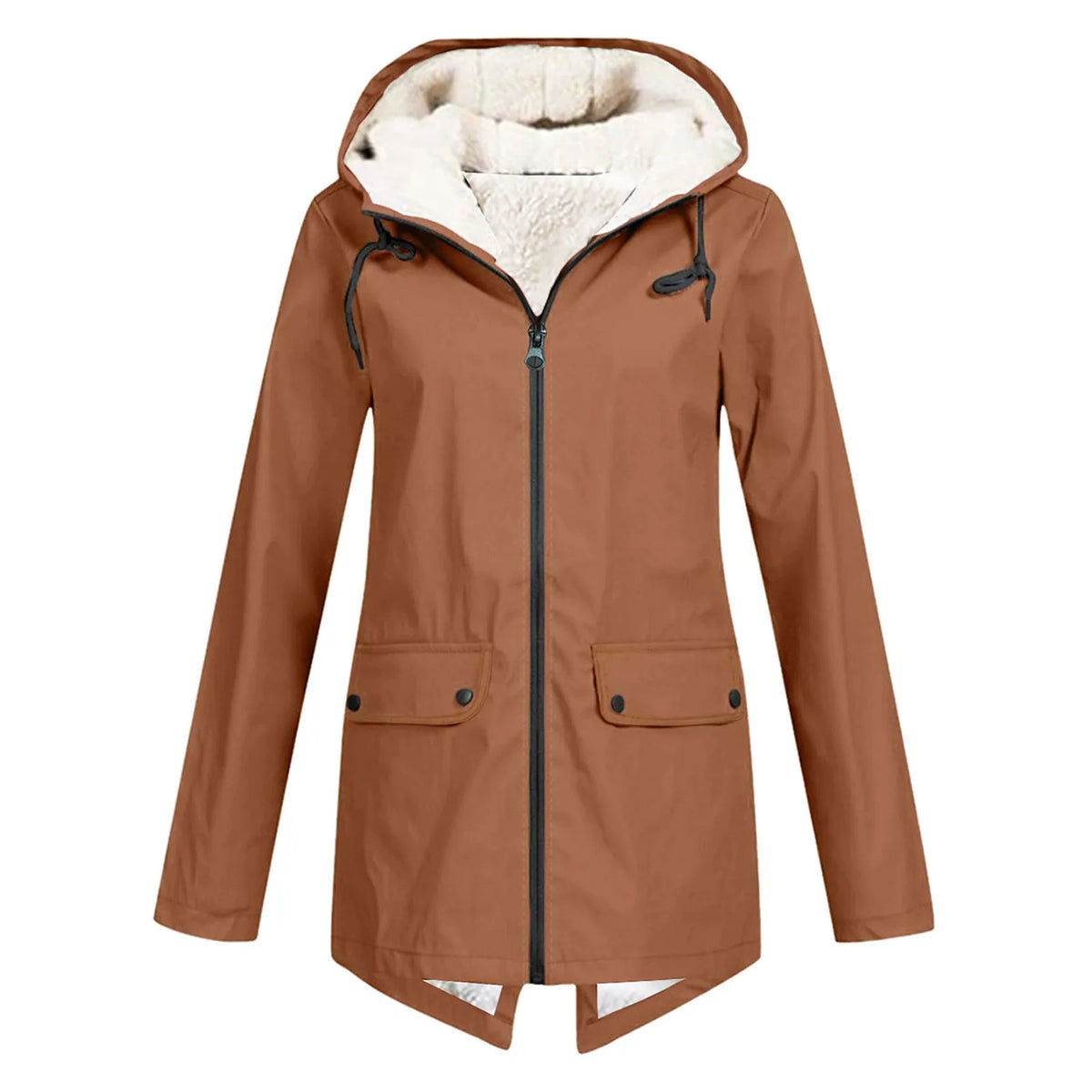 Chaqueta impermeable acogedora con forro polar para mujer