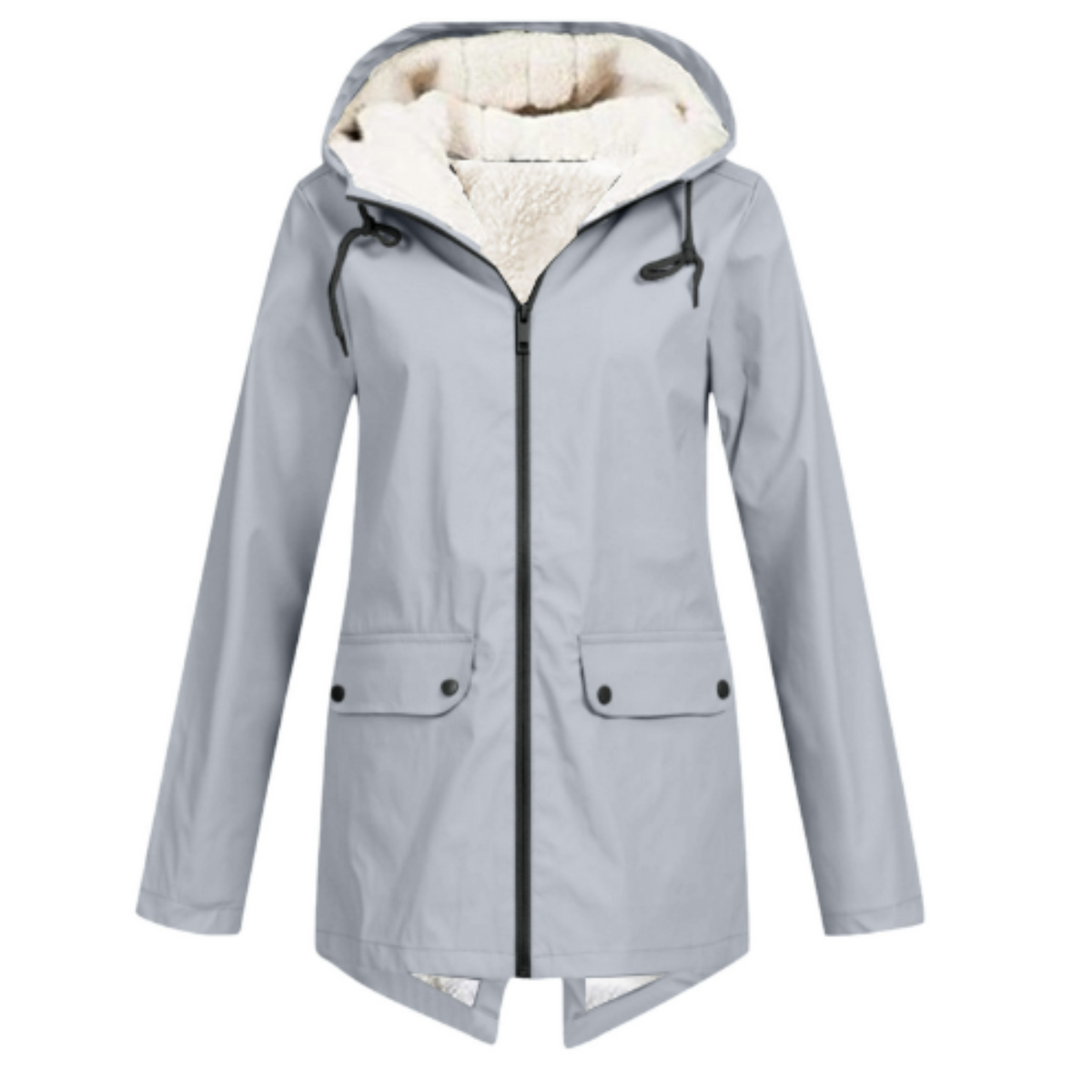 Chaqueta impermeable acogedora con forro polar para mujer