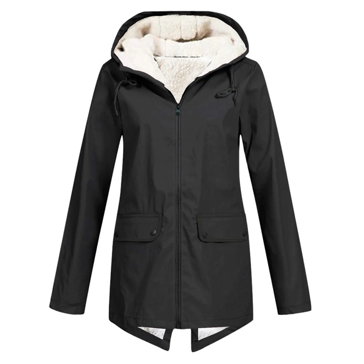 Chaqueta impermeable acogedora con forro polar para mujer