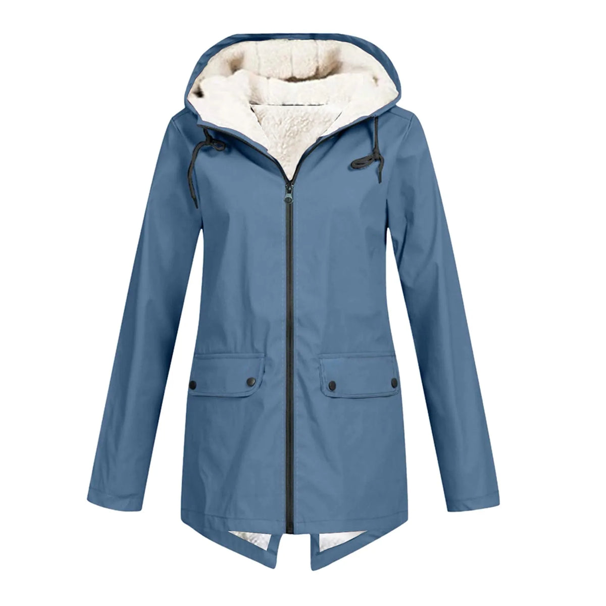 Chaqueta impermeable acogedora con forro polar para mujer