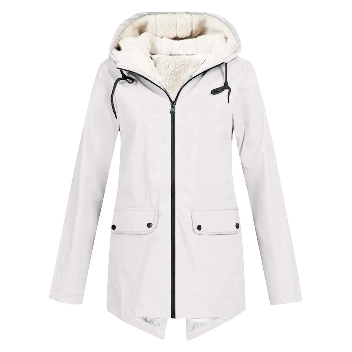 Chaqueta impermeable acogedora con forro polar para mujer