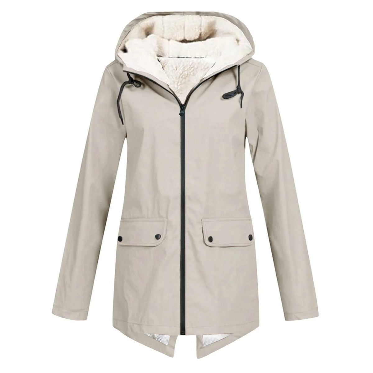 Chaqueta impermeable acogedora con forro polar para mujer