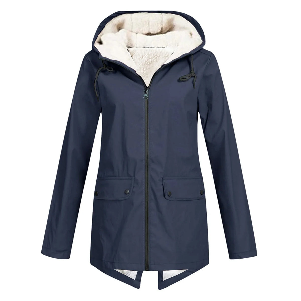 Chaqueta impermeable acogedora con forro polar para mujer