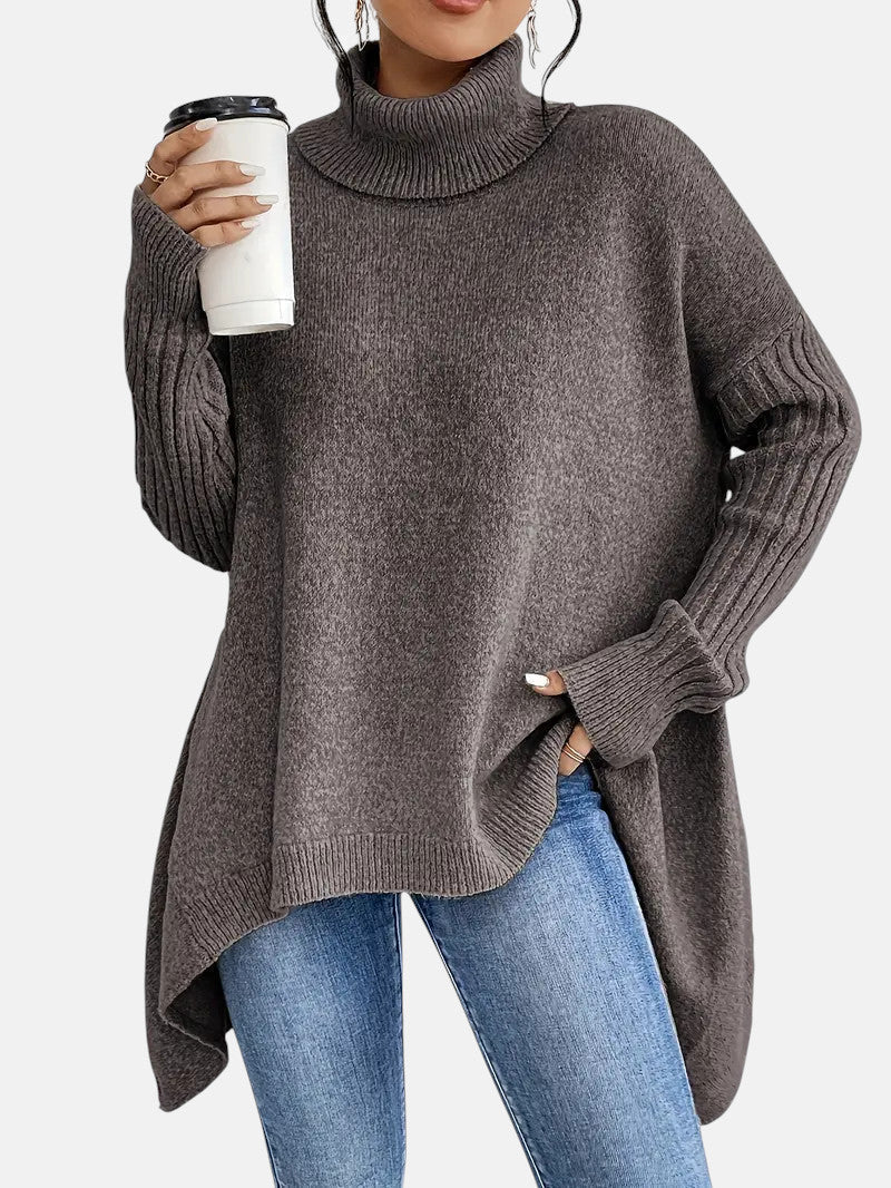 Jersey de cuello alto asimétrico