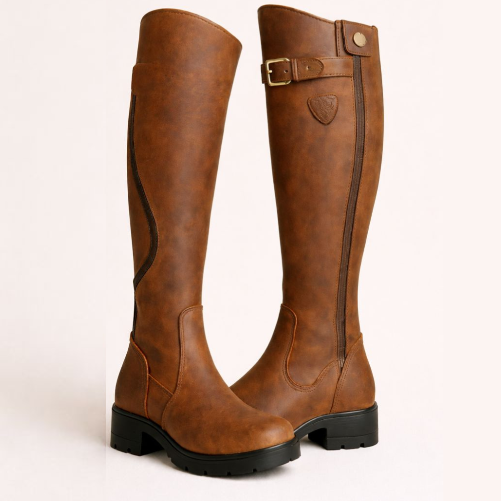 Botas altas hasta la rodilla con hebilla para mujer