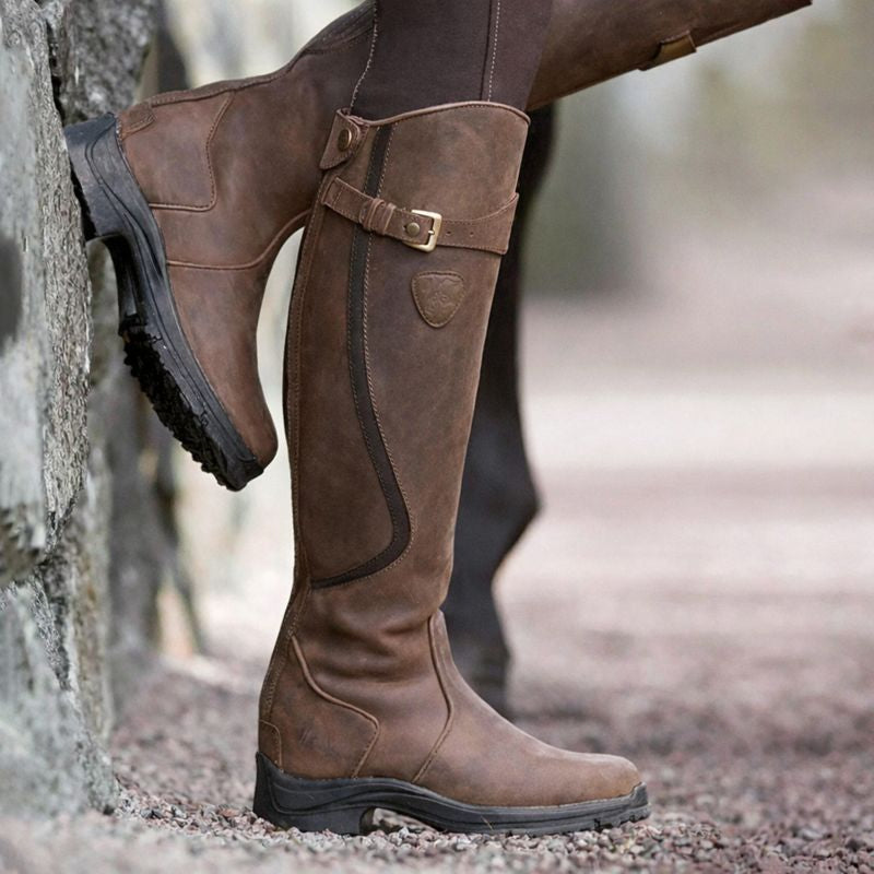Botas altas hasta la rodilla con hebilla para mujer