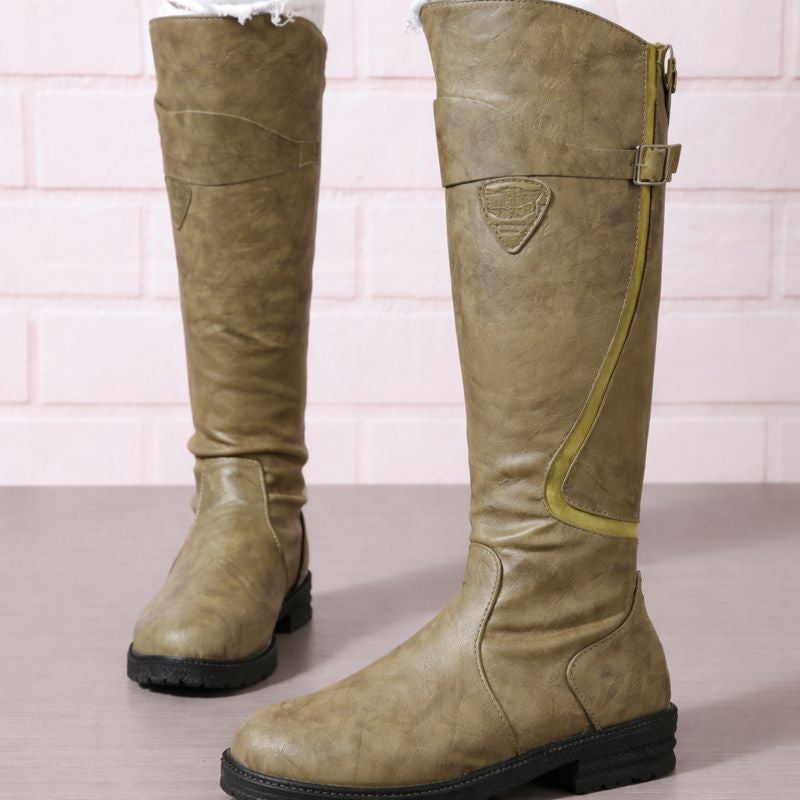 Botas altas hasta la rodilla con hebilla para mujer