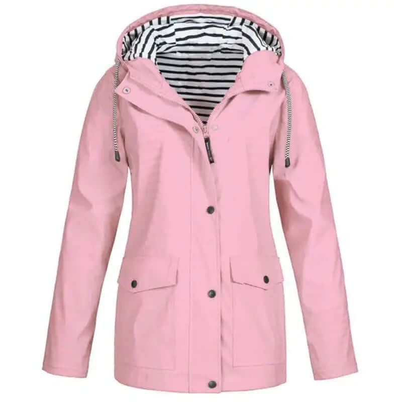 Chaqueta impermeable con capucha para mujer