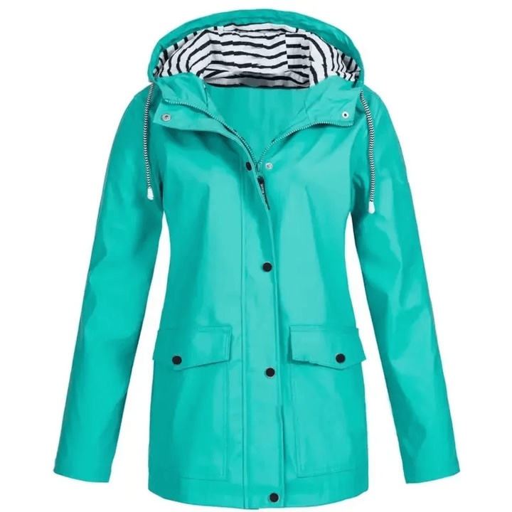 Chaqueta impermeable con capucha para mujer