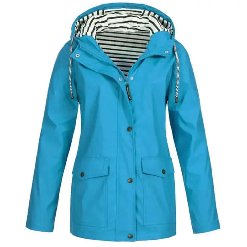 Chaqueta impermeable con capucha para mujer