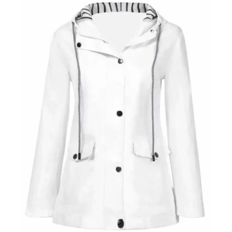 Chaqueta impermeable con capucha para mujer