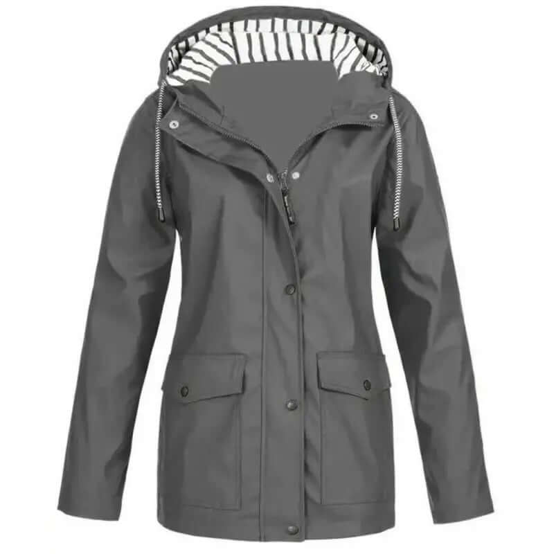 Chaqueta impermeable con capucha para mujer