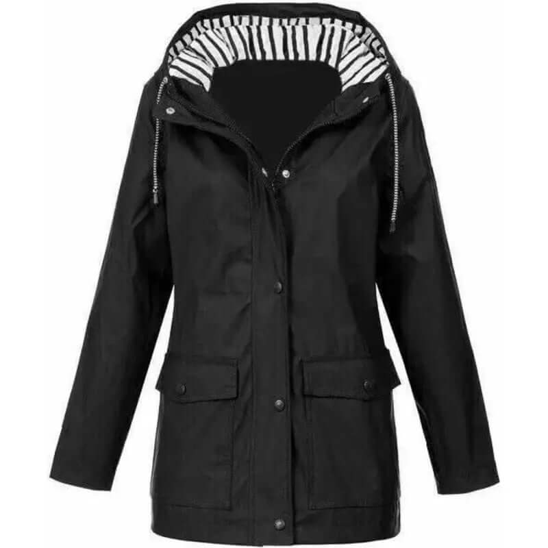 Chaqueta impermeable con capucha para mujer