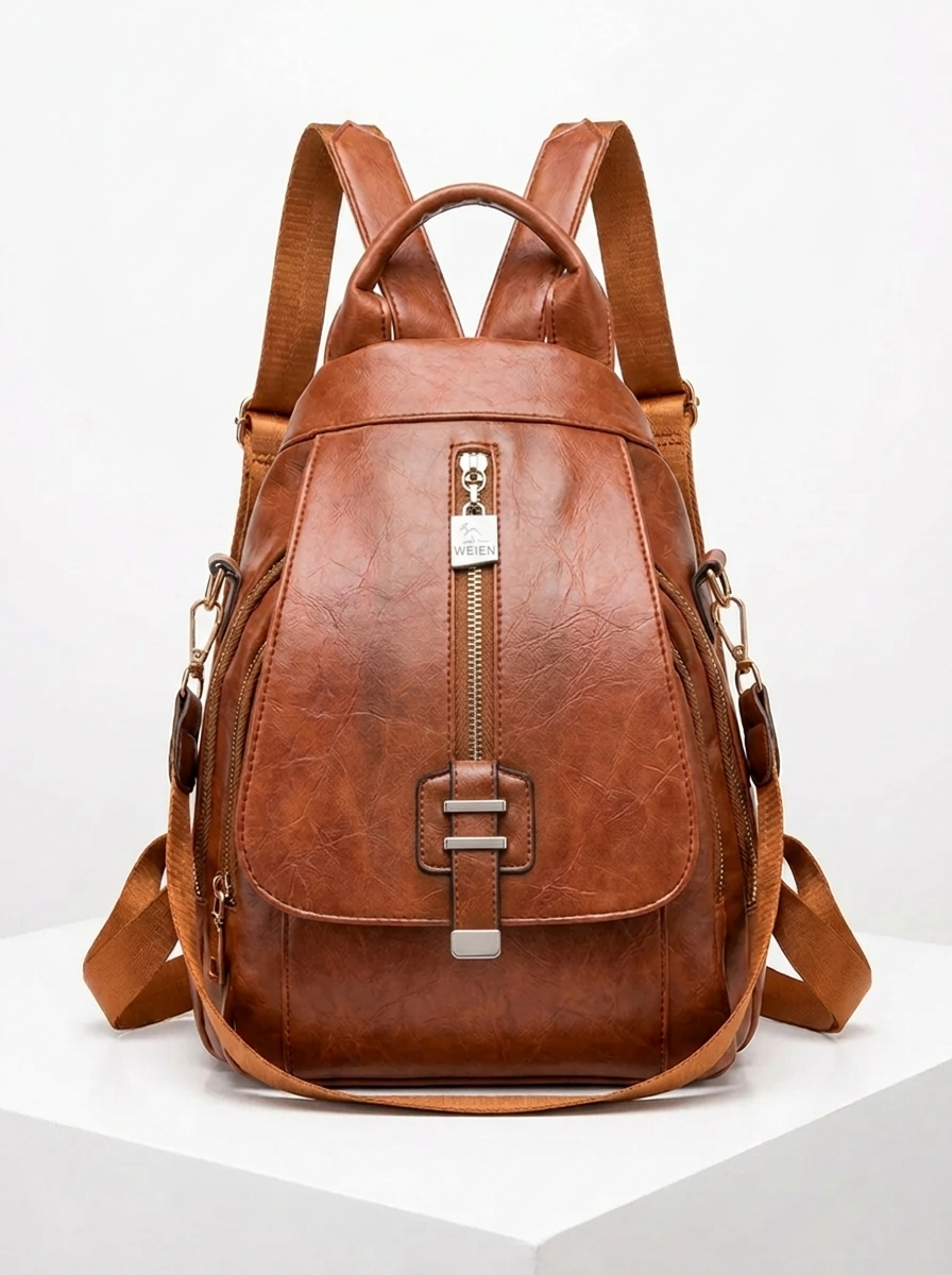 Mochila de estilo vintage con amplio compartimento principal