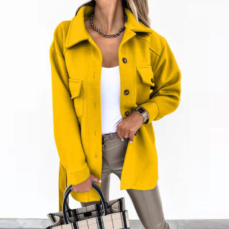 Chaqueta cortavientos informal con botones para mujer