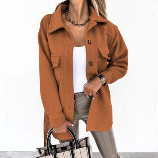 Chaqueta cortavientos informal con botones para mujer