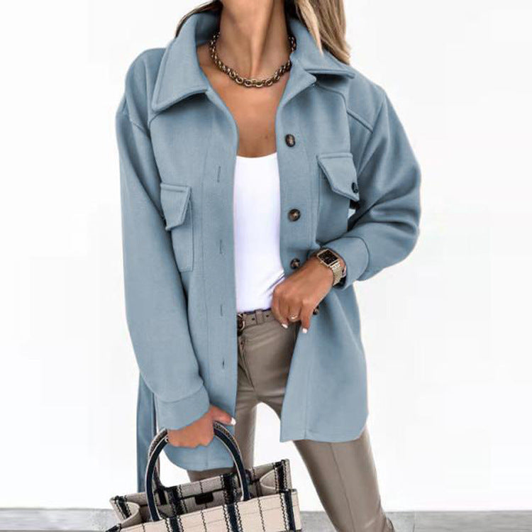 Chaqueta cortavientos informal con botones para mujer