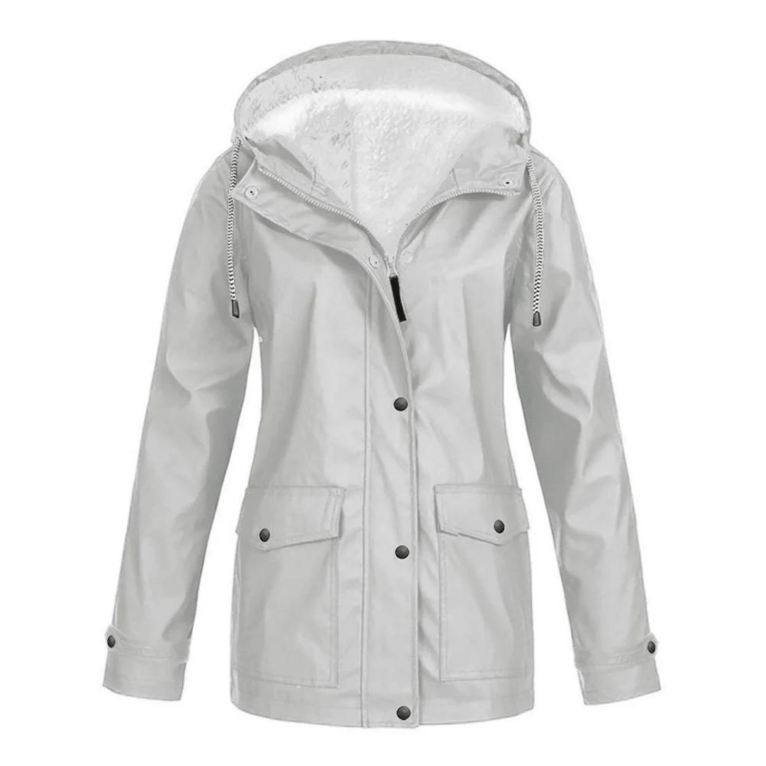 Chaqueta impermeable elegante con forro acogedor para mujer